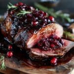 Cranberry Balsamic Glazed Ribeye Roast