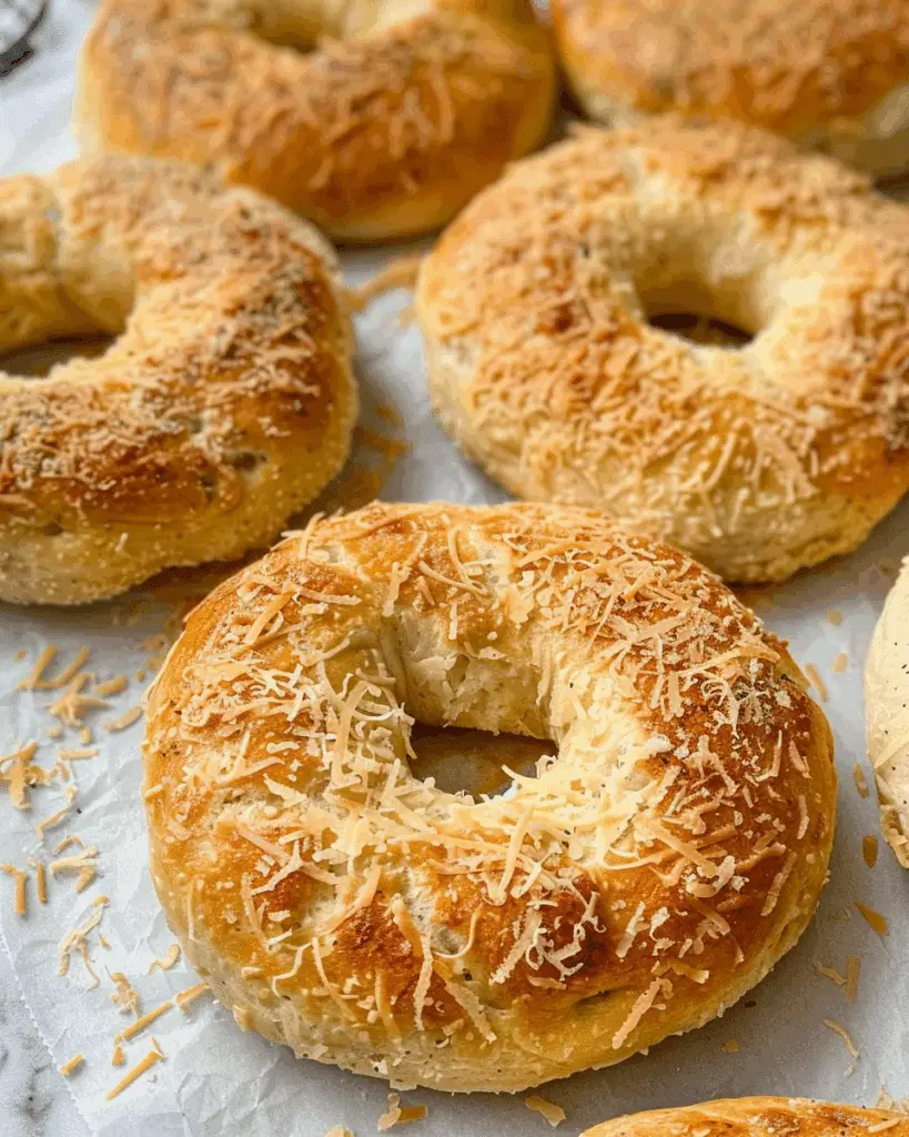 Garlic-Parmesan Cottage Cheese Bagels