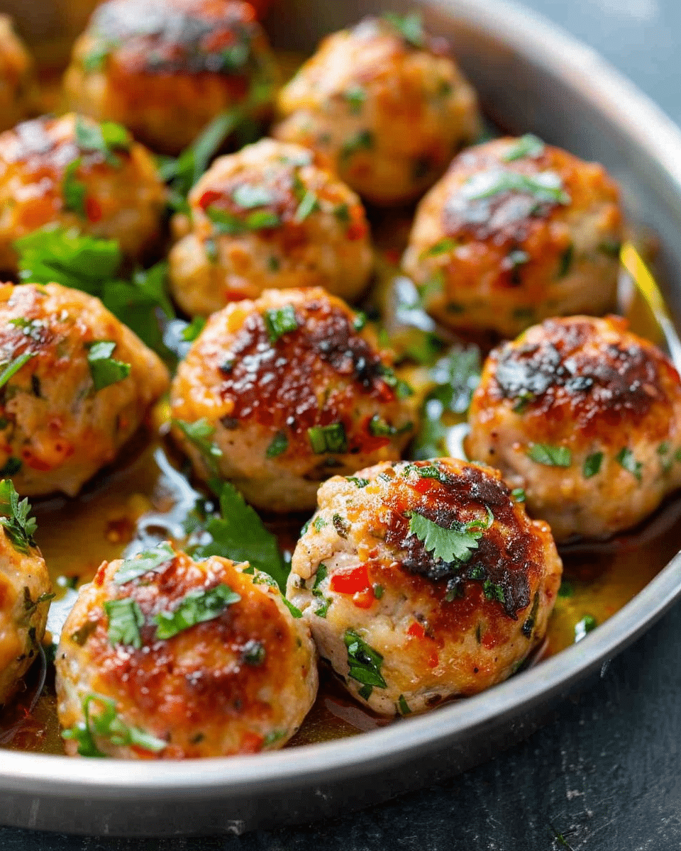 Easy Thai Baked Chicken Meatballs