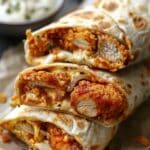 Air Fryer Hot Chicken and Cheese Wraps