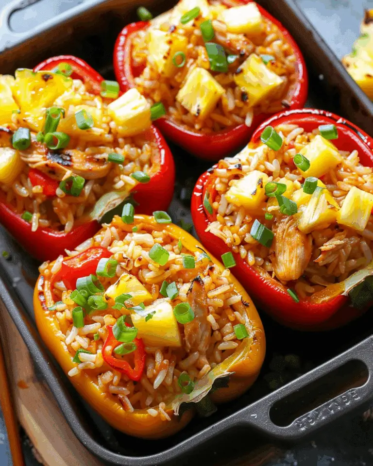 Teriyaki Pineapple Chicken Rice Stuffed Peppers