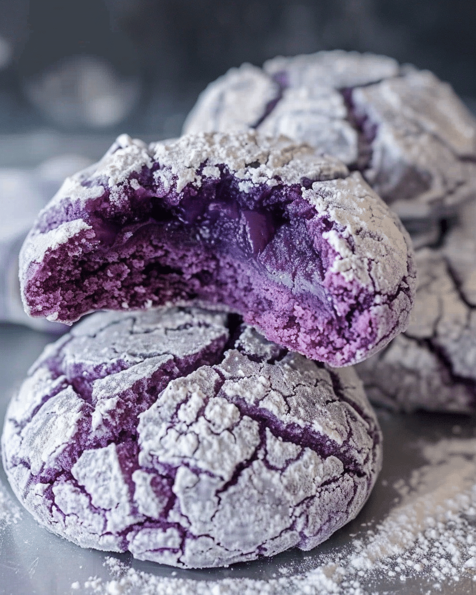 Ube Crinkle Cookies