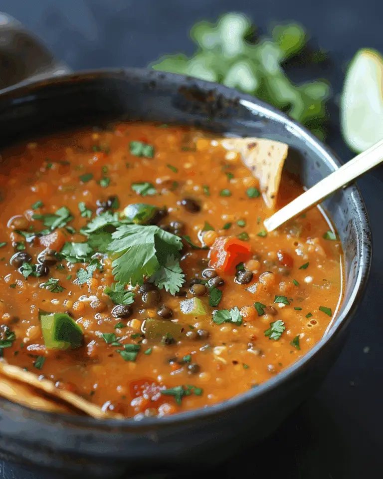 Vegan Lentil Tortilla Soup