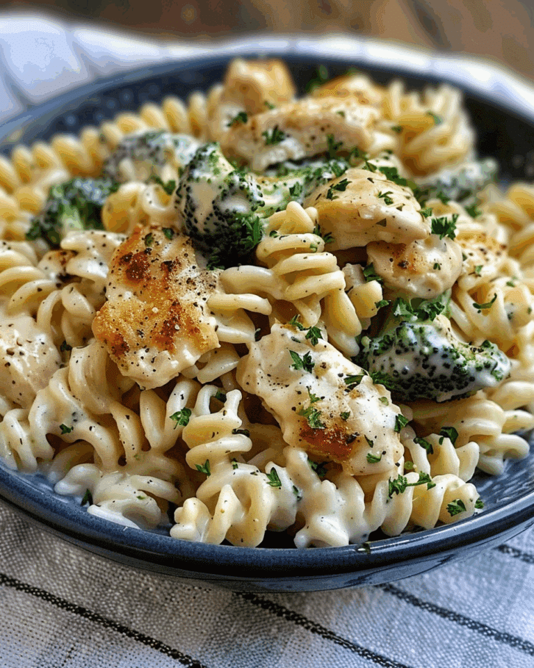 Creamy Garlic Chicken & Broccoli Rotini