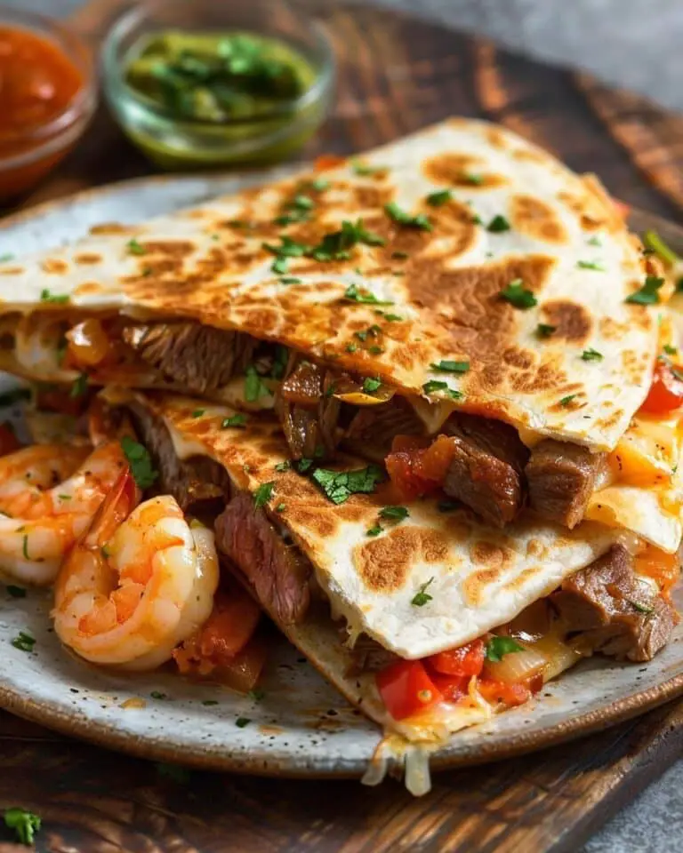 Creole Steak & Shrimp Quesadillas