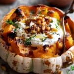 Roasted Pumpkin with Yogurt Sauce and Pine Nuts