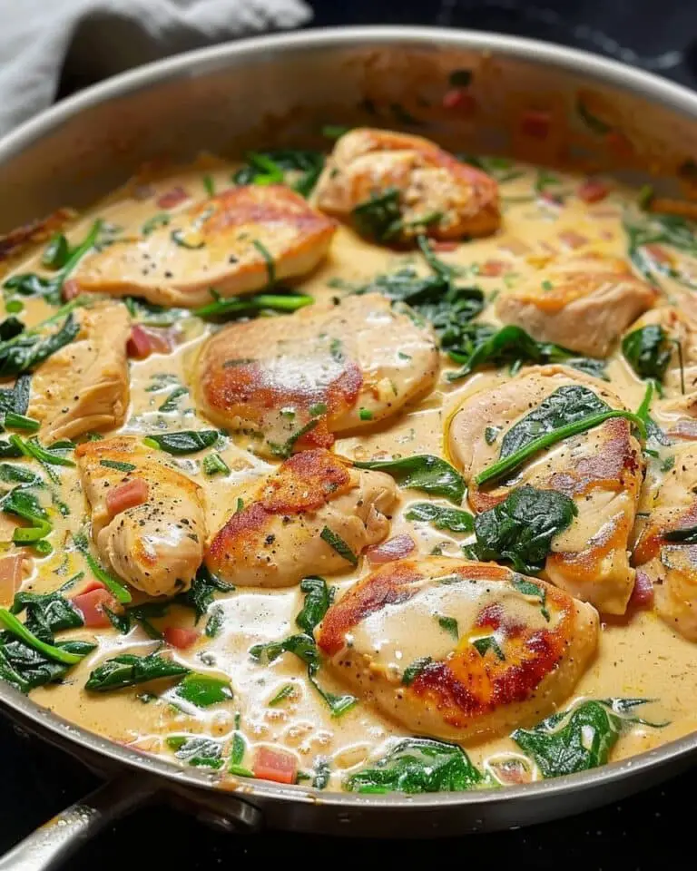 One-Pan Creamy Chicken and Spinach