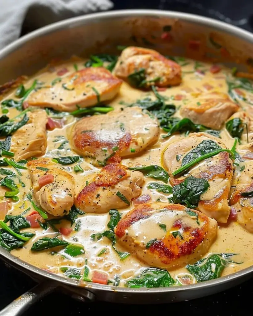 One-Pan Creamy Chicken and Spinach