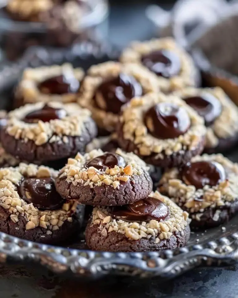 Hazelnut Thumbprint Cookies with Silky Ganache