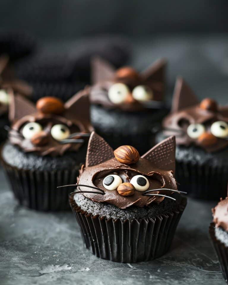 Delicious Black Cat Keto Cupcakes