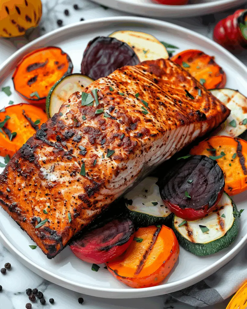 Blackened Salmon with Charred Vegetables
