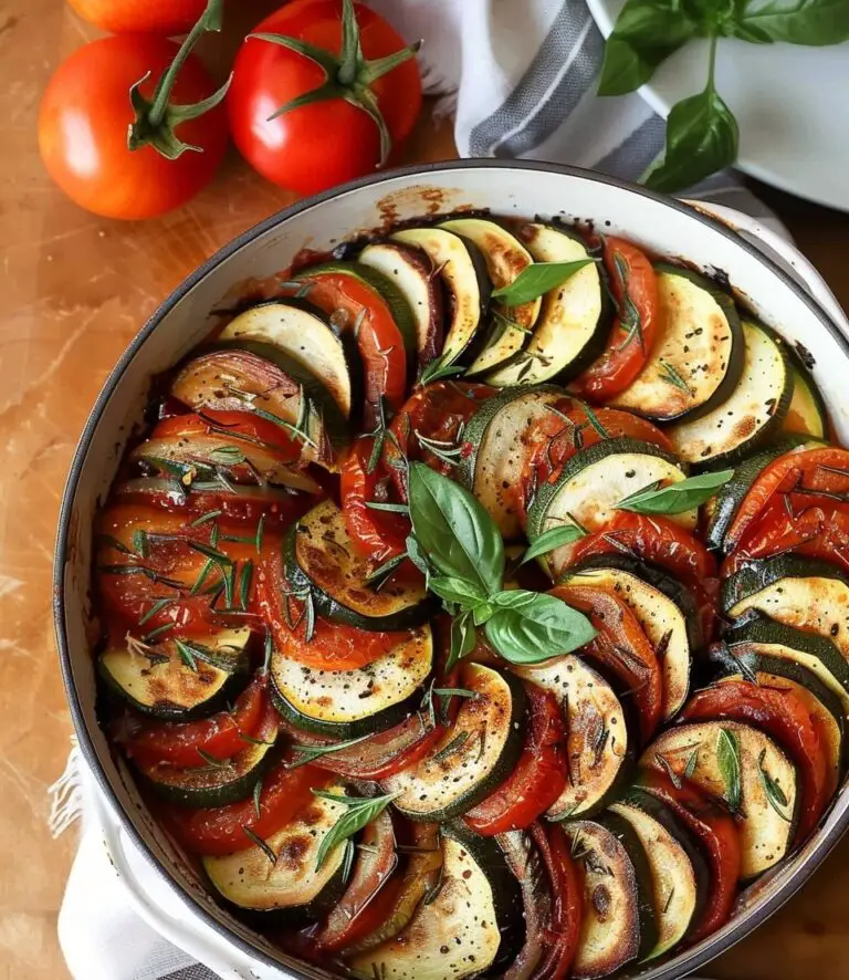 Baked Ratatouille with Tomatoes, Zucchini, and Eggplant