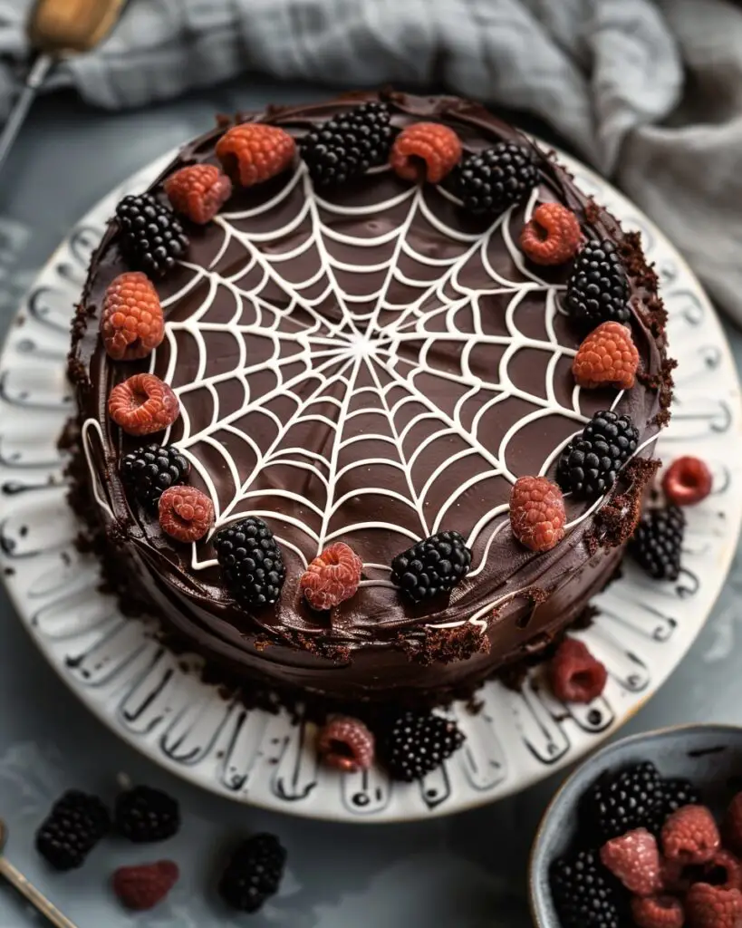 Spiderweb Chocolate Cake
