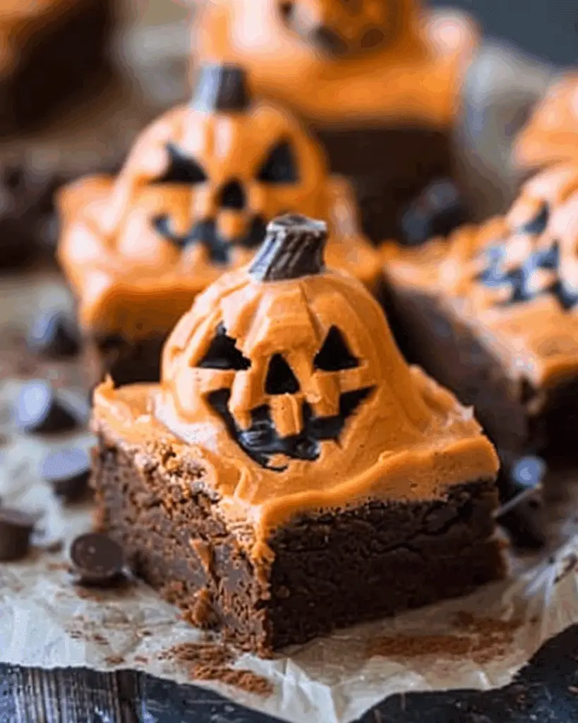 Melted Jack O’ Lantern Brownies