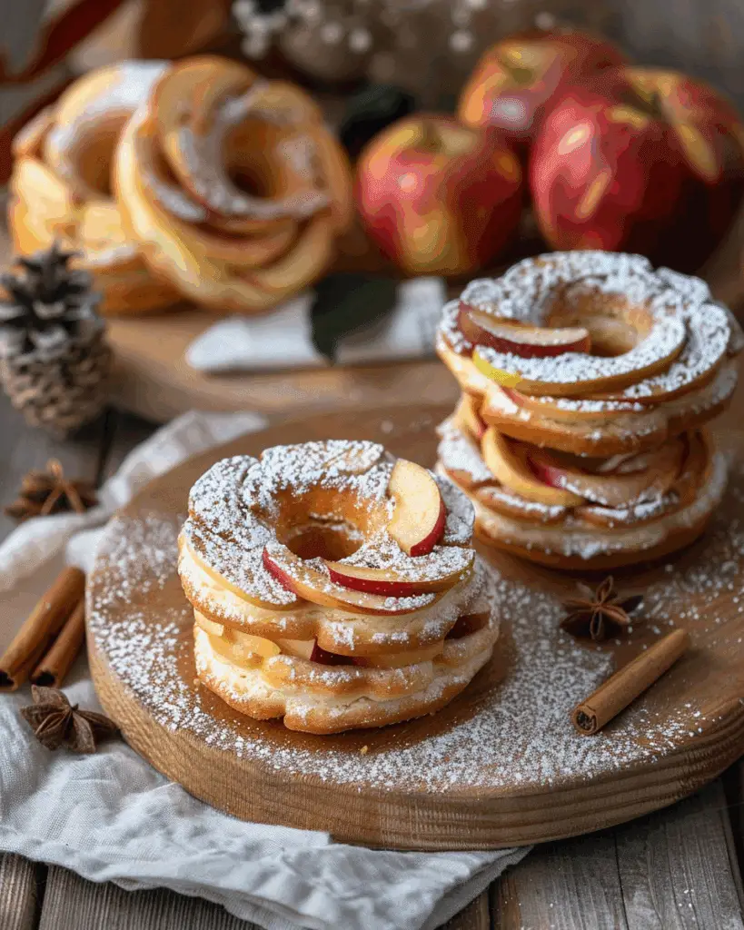 Vegan Apple Puff Pastry Doughnuts
