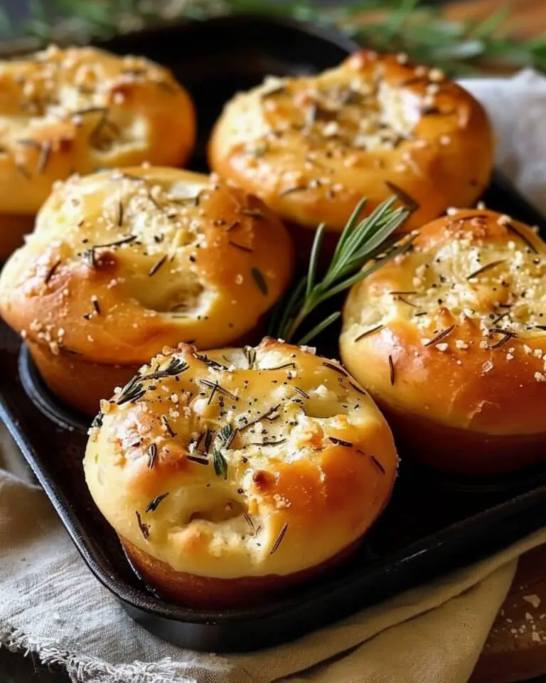 Garlic Rosemary Focaccia Muffins