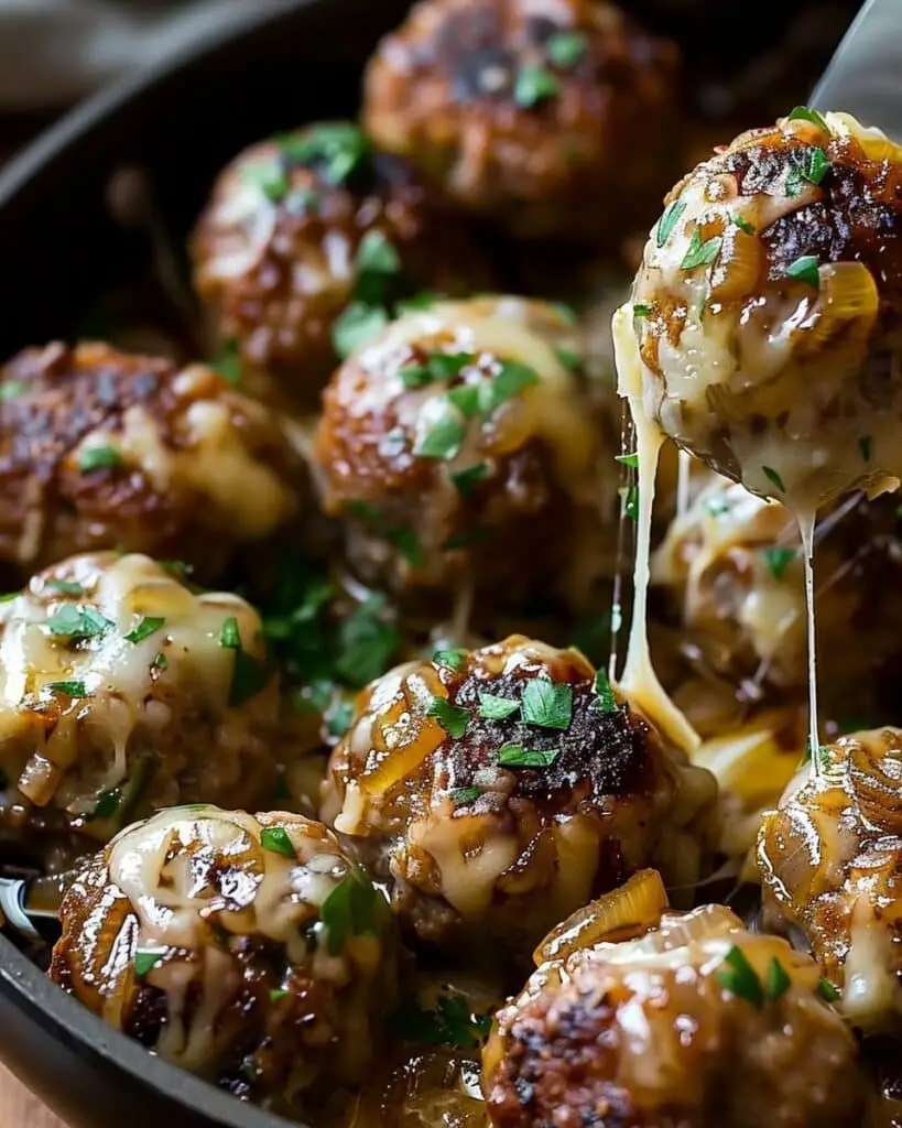 Cheesy French Onion Meatballs