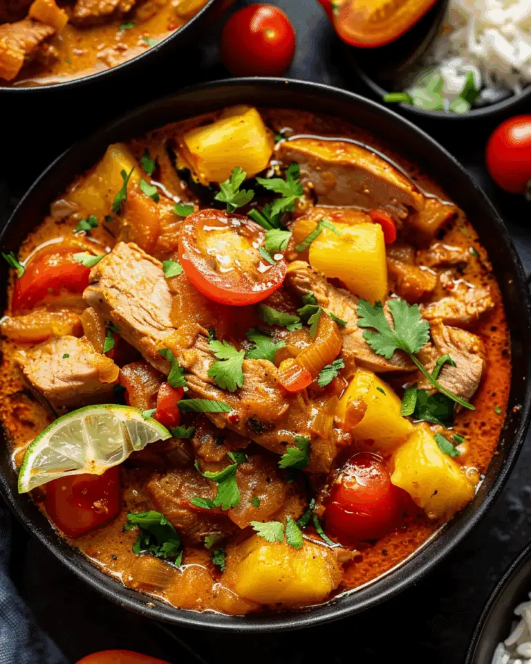 Red Coconut Curry Duck with Pineapple & Tomatoes