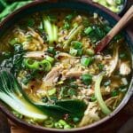 Ginger Chicken and Rice Soup with Bok Choy