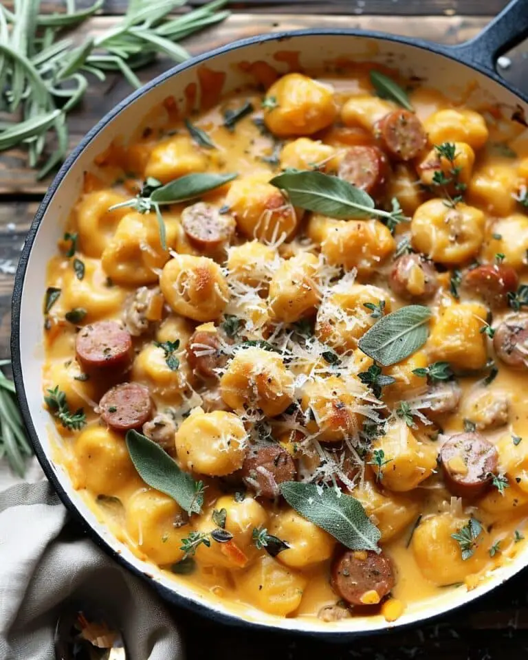 Creamy Butternut Squash Gnocchi with Sausage, Thyme, and Sage