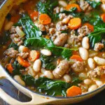 Italian Sausage White Bean Soup with Carrots & Spinach