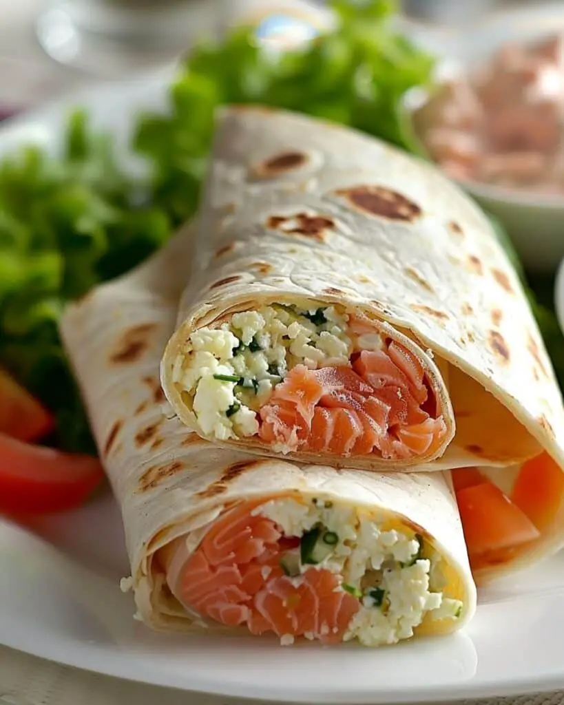 Salmon Wraps with Cottage Cheese