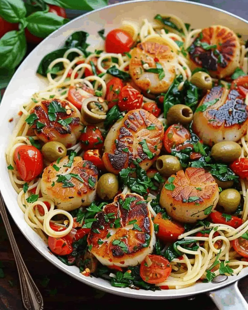 Scallop Pasta with Cherry Tomatoes