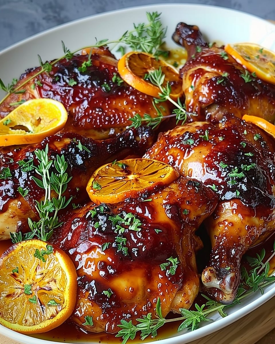 Maple Orange Glazed Chicken Quarters