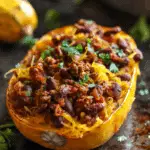 Chili Stuffed Spaghetti Squash