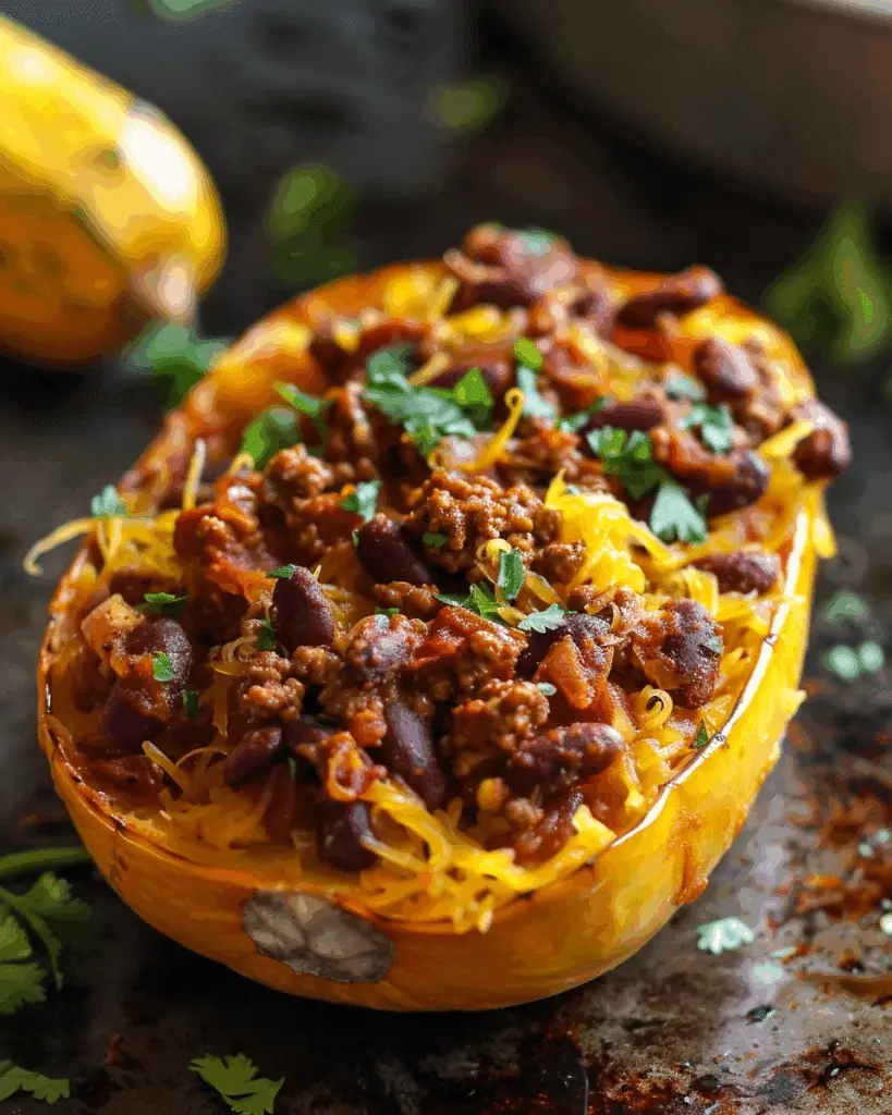 Chili Stuffed Spaghetti Squash
