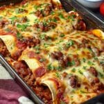 Pizza Enchiladas with Ground Beef