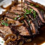 Slow Cooker Brisket with Balsamic Onion Gravy