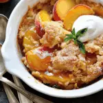 Old-Fashioned Peach Cobbler with Bourbon-Maple Glaze