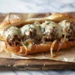 French Onion Meatball Sub