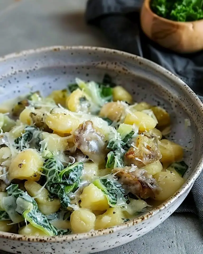 Buckwheat Gnocchi with Cabbage, Potatoes and Fontina