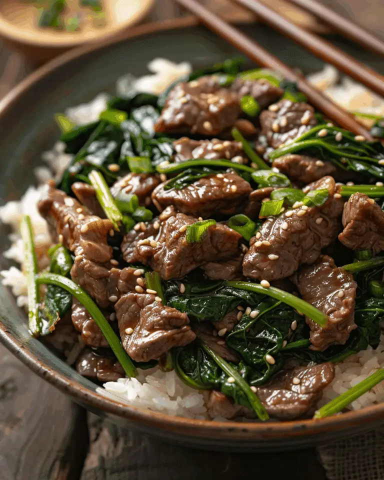 Chili Garlic Beef and Spinach Stir-Fry