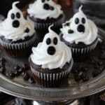 Black Cocoa Ghost Cupcakes