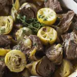 Beef & Artichokes Stewed in a Lemon Sauce