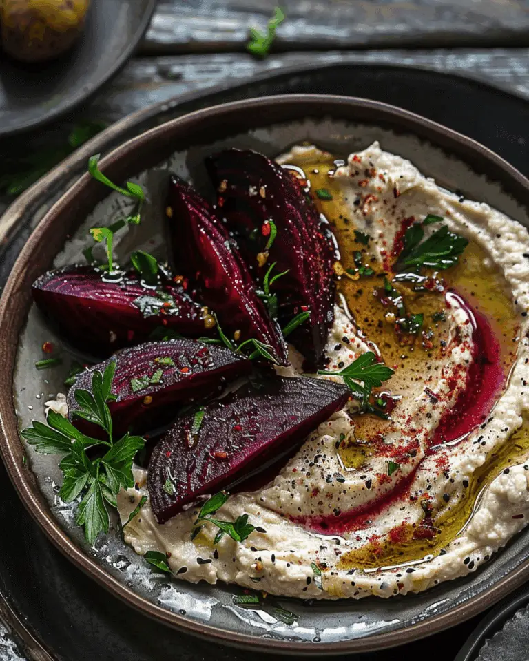 Roasted Beetroot Wedges with Homemade Baba Ganoush