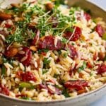 Risoni/Orzo Salad with Crispy Salami Bits