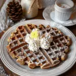 Gingerbread Waffles with Homemade Whipped Cream