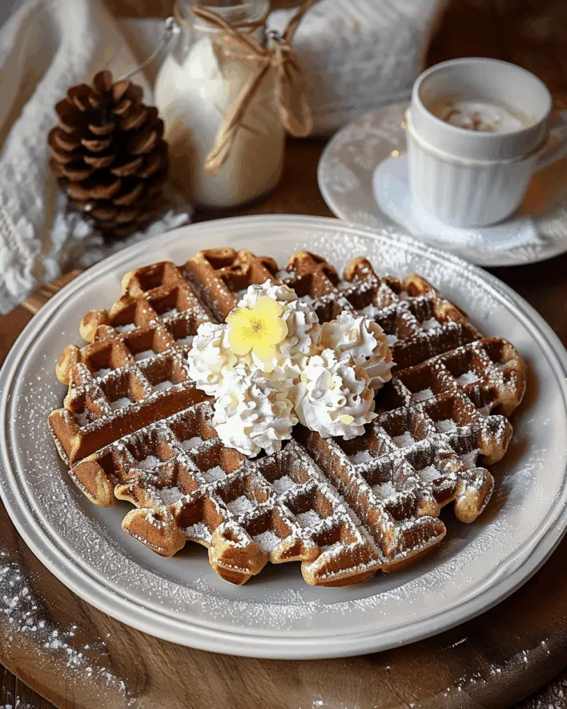 Gingerbread Waffles with Homemade Whipped Cream