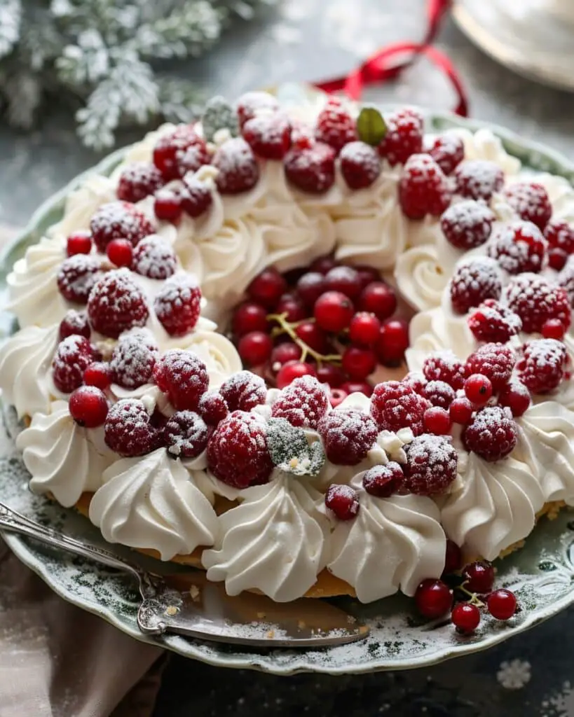 Holiday Berry Meringue Wreath