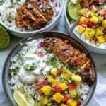 Lemon Honey Garlic Marinated Chicken Rice Bowls