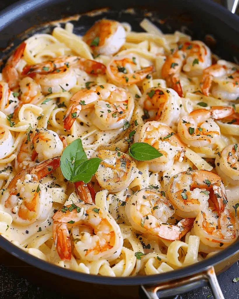 Creamy Mozzarella Shrimp Pasta