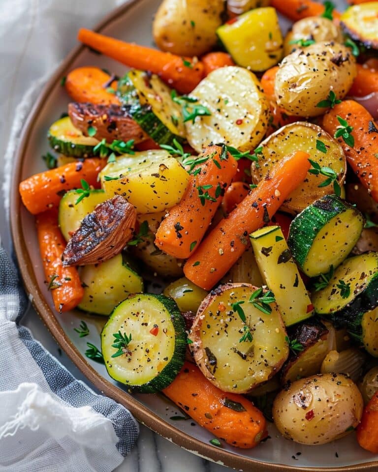 Roasted Vegetables Recipe with Potatoes, Carrots, and Zucchini