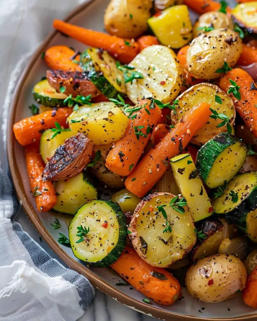 Roasted Vegetables Recipe with Potatoes, Carrots, and Zucchini