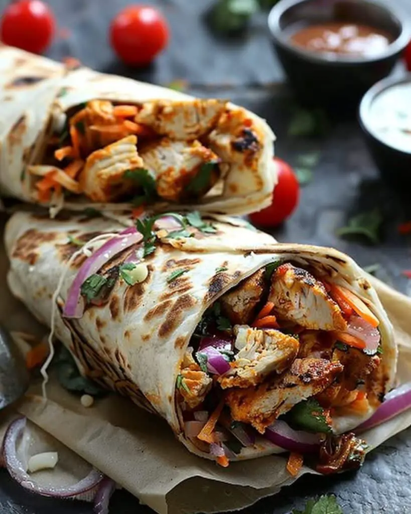 Chicken Shawarma Wrap with Garlic Sauce