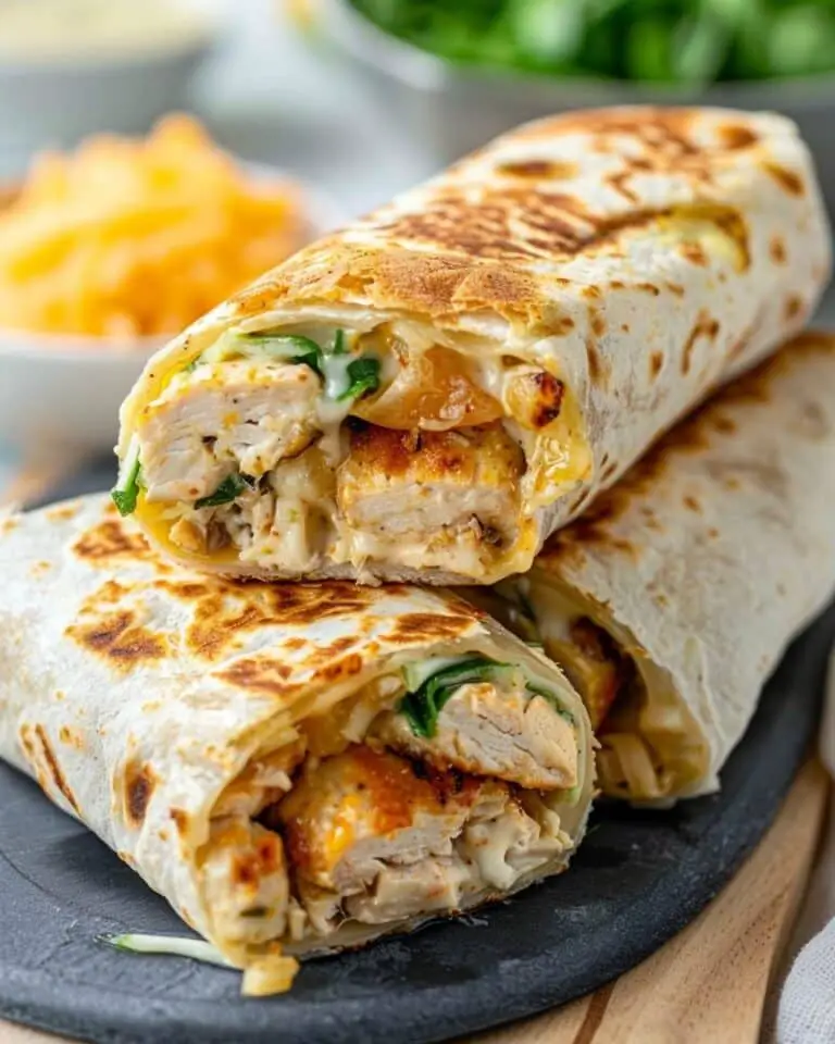Cheesy Garlic Chicken Wraps