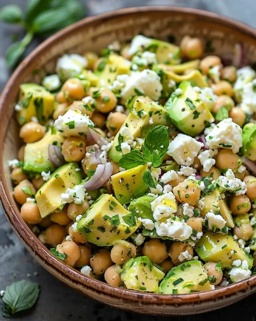 Chickpea Feta Avocado Salad